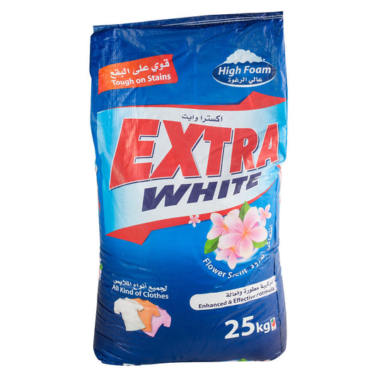 Extra White Detergent Powder (25kg) – High Foam Formula